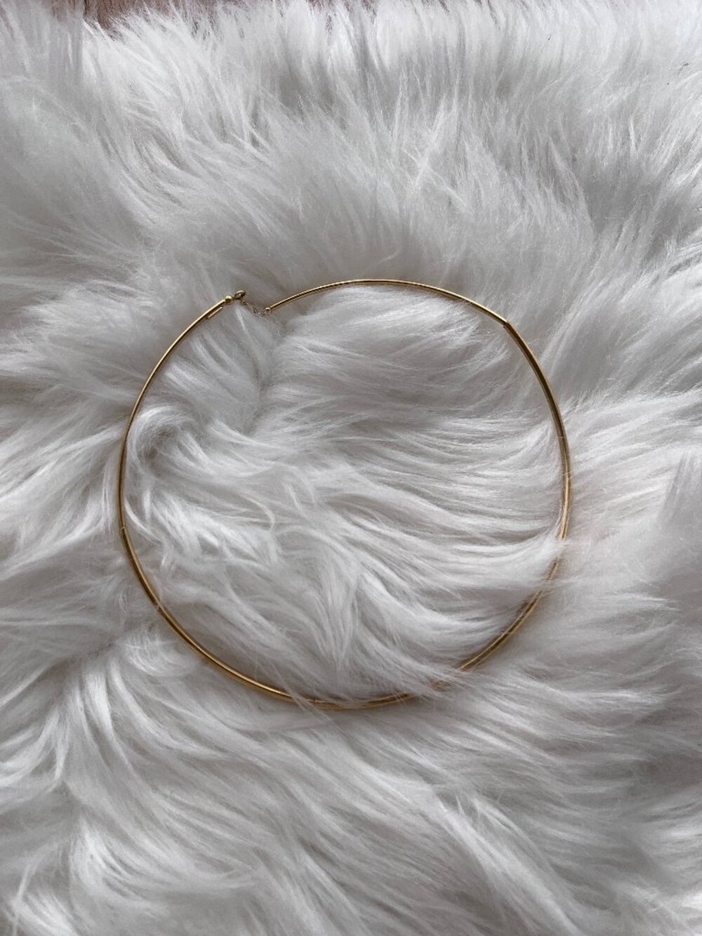 18K Hollow Yellow Gold Tube Choker/Necklace